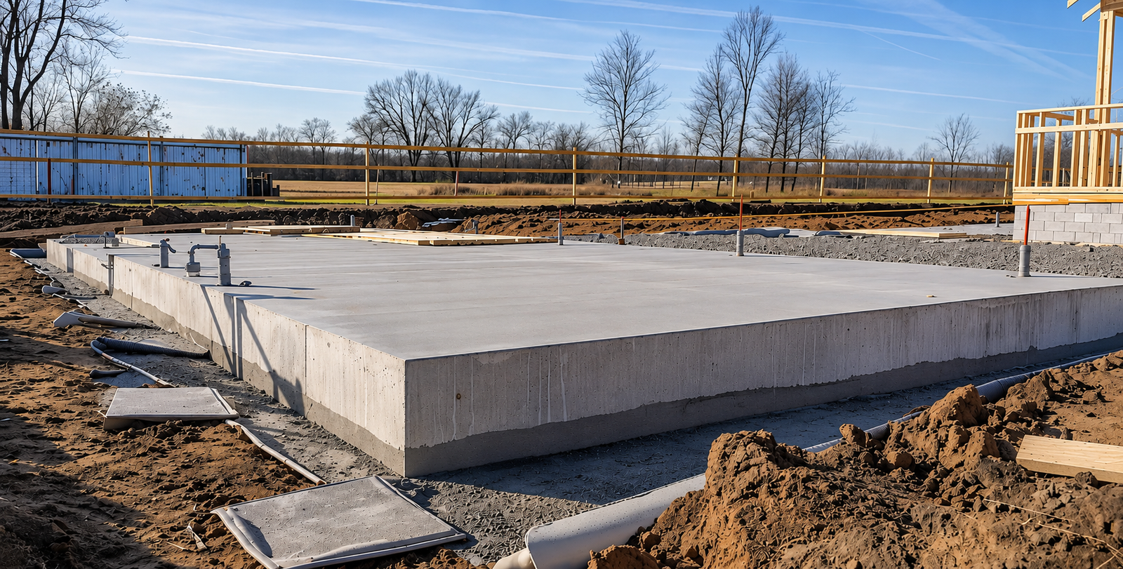Concrete foundation slab Holly Springs NC